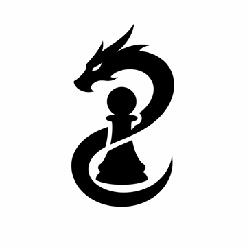 皞界 LOGO：龍與棋子